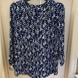 NYDJ 3/4 Sleeve Henley Blouse